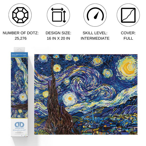 Dotz Diamond Dotz Starry Night (Van Gogh) - 20.0" X 16.0"