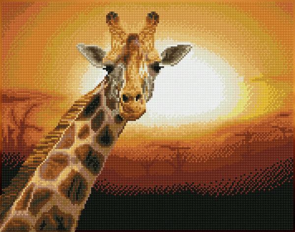 dotz Diamond Dotz Sunset Giraffe Amboseli National Park Kenya - 18.5" x 14.6"