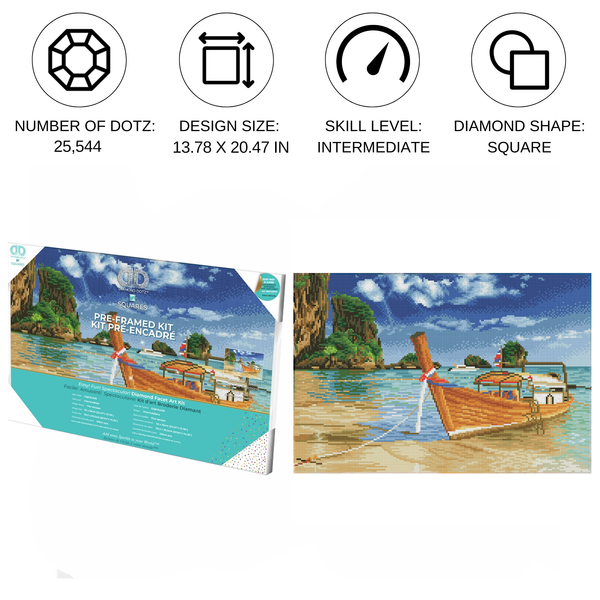 Dotz Diamond Dotz Thai Escape Pre-Framed Kit - 20.5" X 13.8"