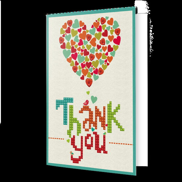 dotz Diamond Dotz Thank You Heart Greeting Card - 5.0" x 7.0"