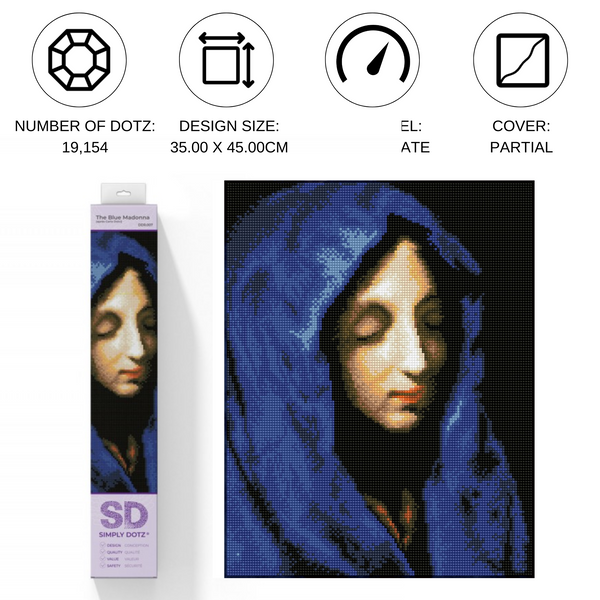Dotz Diamond Dotz The Blue Madonna (apres Carlo Dolci) - 13.8" X 17.7"