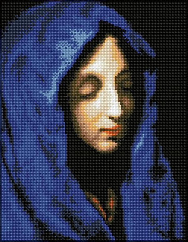 dotz Diamond Dotz The Blue Madonna (apres Carlo Dolci) - 13.8" x 17.7"