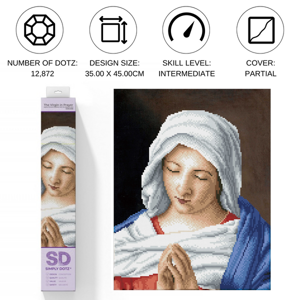 Dotz Diamond Dotz The Virgin In Prayer Apres Giovanni Battista Salvi Da Sassoferrato - 13.8" X 17.7"
