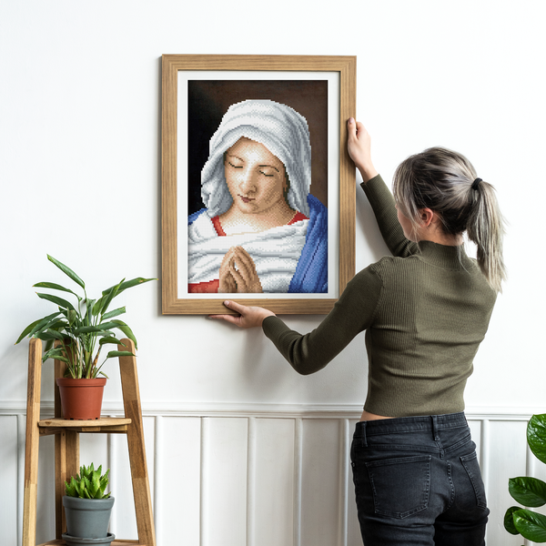 Dotz Diamond Dotz The Virgin In Prayer Apres Giovanni Battista Salvi Da Sassoferrato - 13.8" X 17.7"