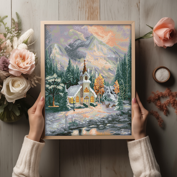 Dotz Diamond Dotz Thomas Kinkade Deer Creek Chapel - 16.0" X 20.0"