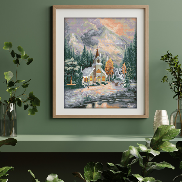 Dotz Diamond Dotz Thomas Kinkade Deer Creek Chapel - 16.0" X 20.0"