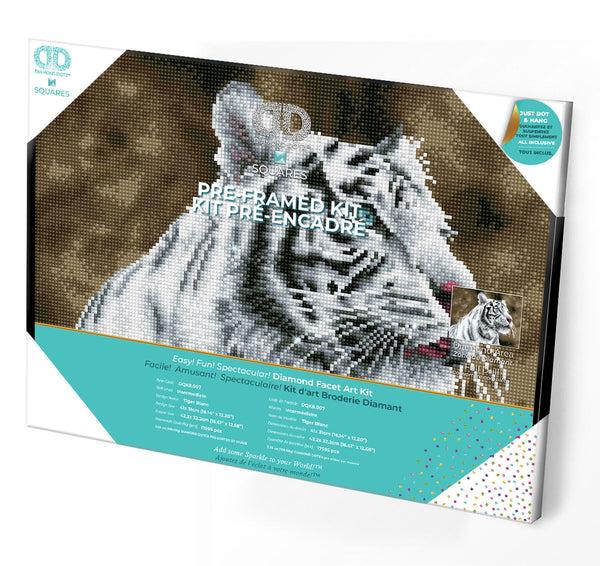 dotz Diamond Dotz Tigre Blanc Pre-Framed Kit - 16.1" x 12.2"