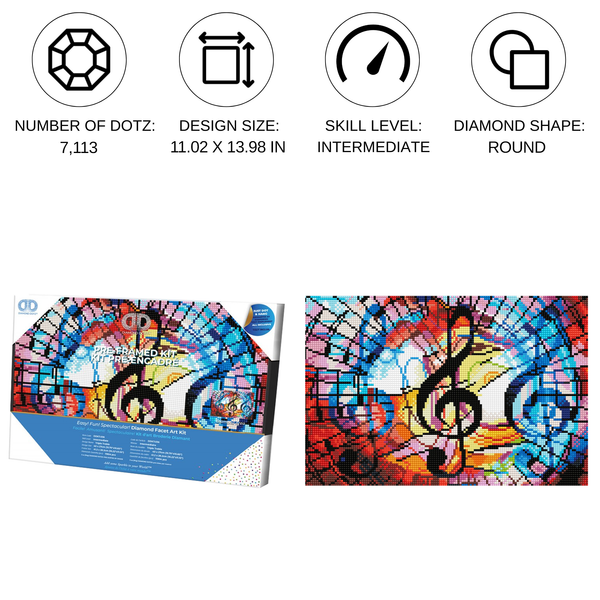 Dotz Diamond Dotz Triple Treble With Frame - 15.8" X 10.6"