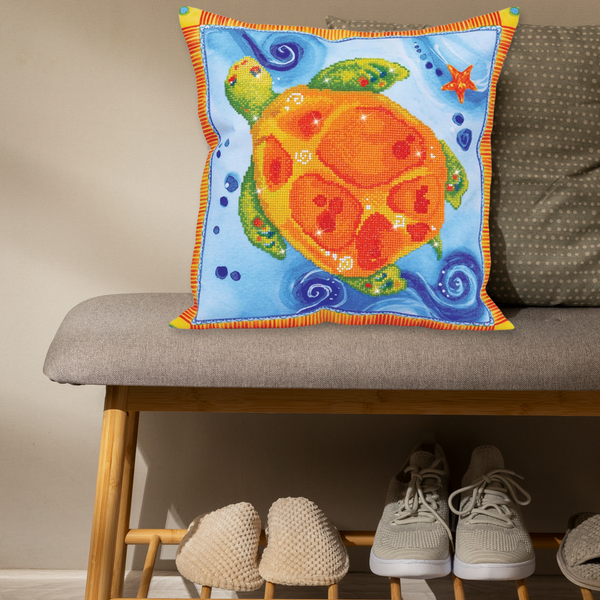 Dotz Diamond Dotz Turtle Journey Pillow - 17.7" X 17.7"