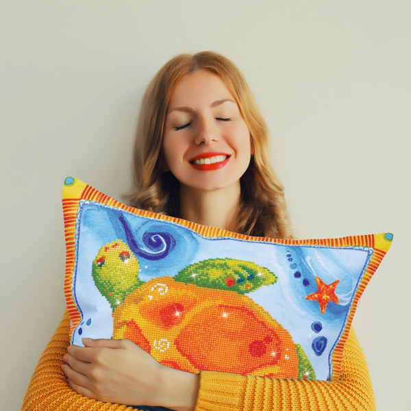 Dotz Diamond Dotz Turtle Journey Pillow - 17.7" X 17.7"