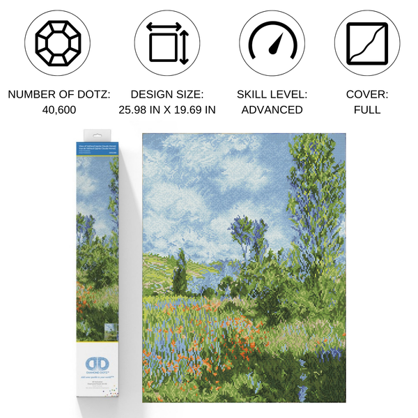 Dotz Diamond Dotz View Of Vetheuil (apres Claude Monet) - 19.7" X 26.0"