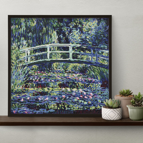 Dotz Diamond Dotz Water Lilies And Japanese Bridge - 23.2" X 22.4"