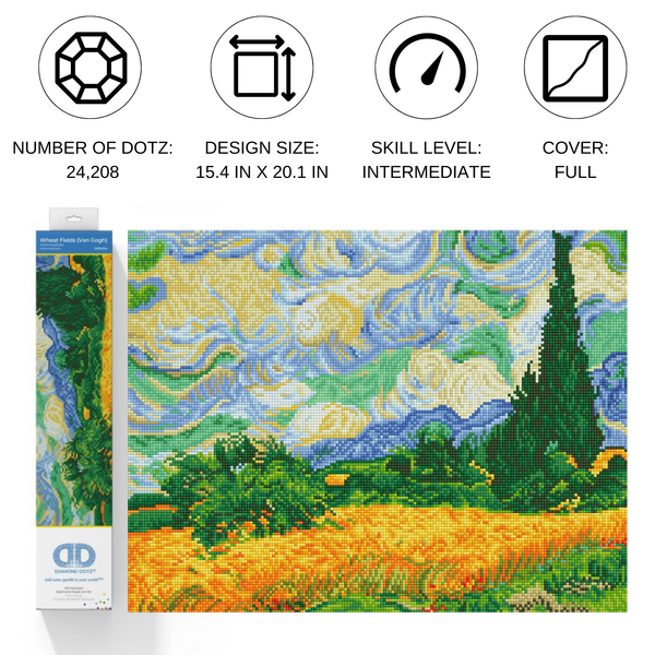 Dotz Diamond Dotz Wheat Fields (Van Gogh) - 20.1" X 15.4"