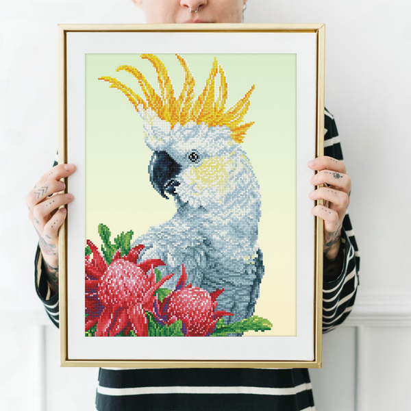 Dotz Diamond Dotz White Cockatoo & Waratahs - 16.1" X 20.1"