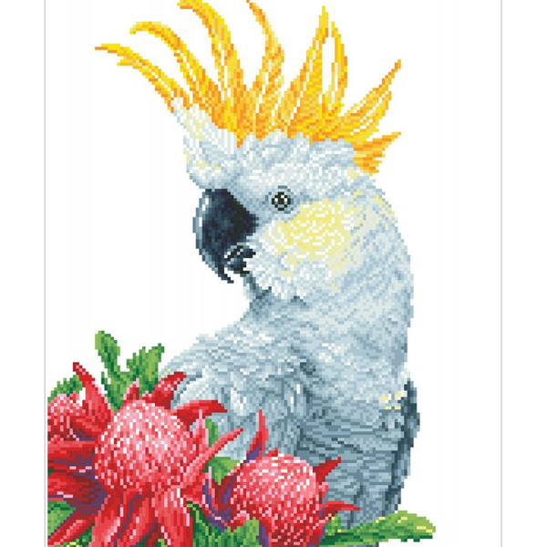 Dotz Diamond Dotz White Cockatoo & Waratahs - 16.1" X 20.1"
