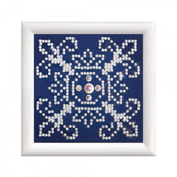 dotz Diamond Dotz White on Blue with Frame - 4.0" x 4.0"