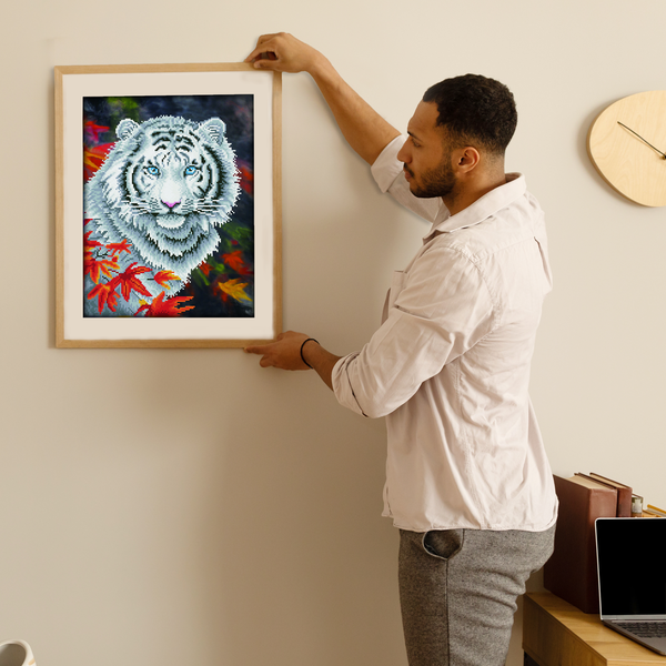 Dotz Diamond Dotz White Tiger In Autumn - 14.0" X 18.0"