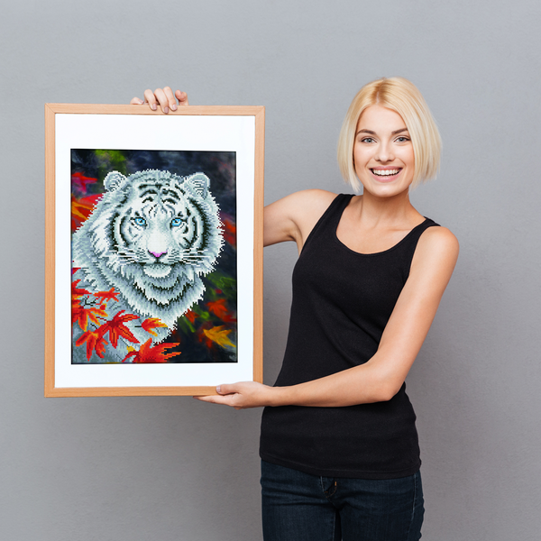 Dotz Diamond Dotz White Tiger In Autumn - 14.0" X 18.0"