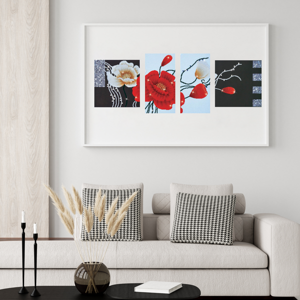 Dotz Diamond Dotz Art Deco Poppies - 55.9" X 19.7"