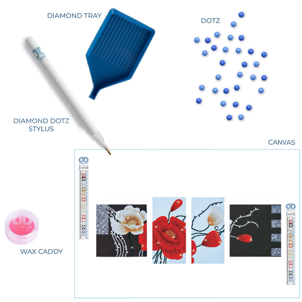 Dotz Diamond Dotz Art Deco Poppies - 55.9" X 19.7"