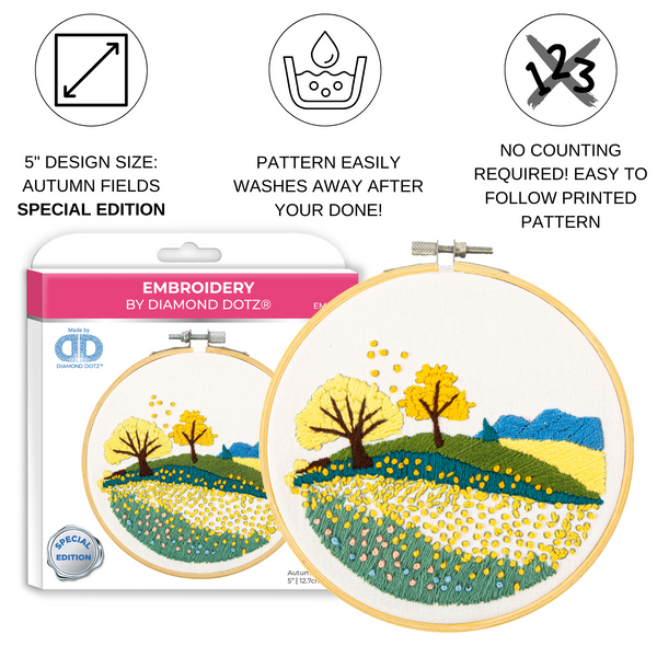 Dotz Diamond Dotz Autumn Fields Embroidery Kit - 5.0"