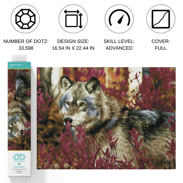 Dotz Diamond Dotz Autumn Wolf - 22.4" X 16.5"