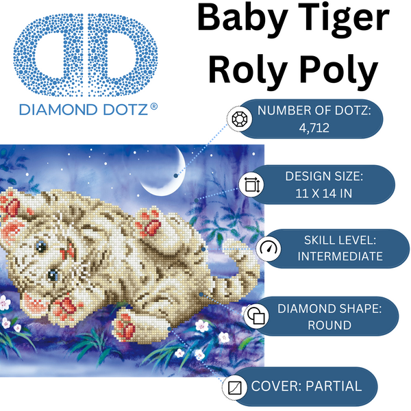 Dotz Diamond Dotz Baby Tiger Roly Poly - 14.0" X 11.0"