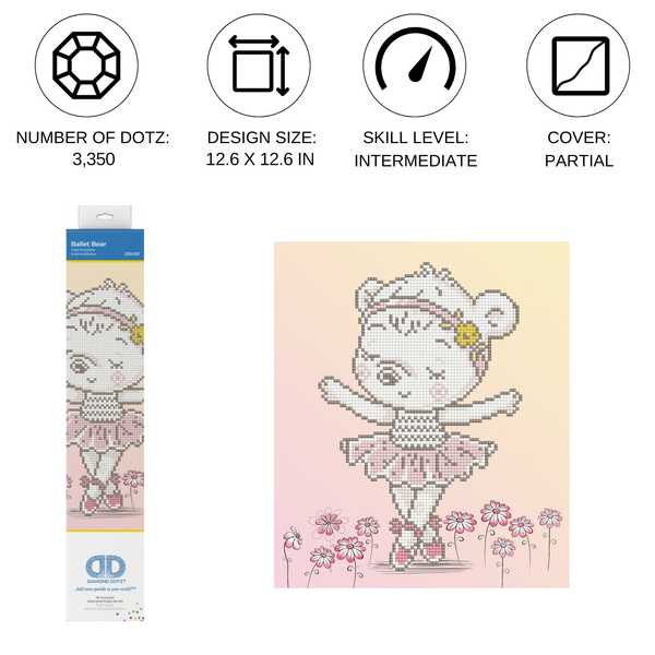 Dotz Diamond Dotz Ballet Bear - 12.6" X 12.6"