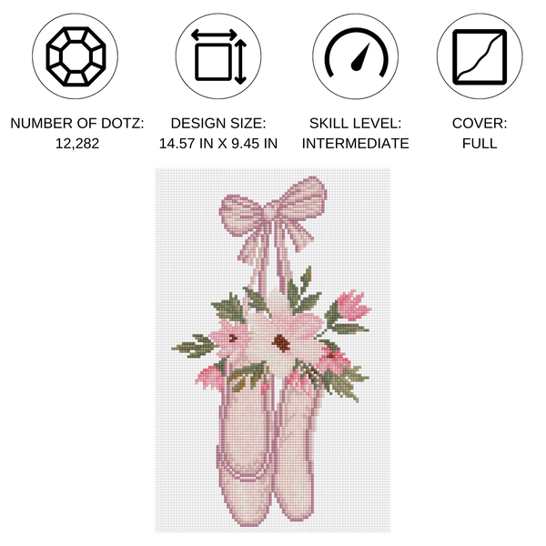 Dotz Diamond Dotz Ballet Slippers - 14.6" X 9.5"