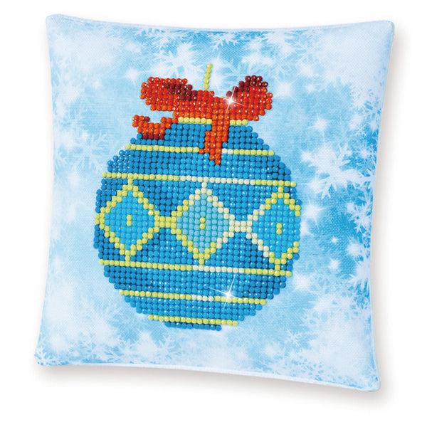 dotz Diamond Dotz Blue Bauble Pillow - 7.1" x 7.1"