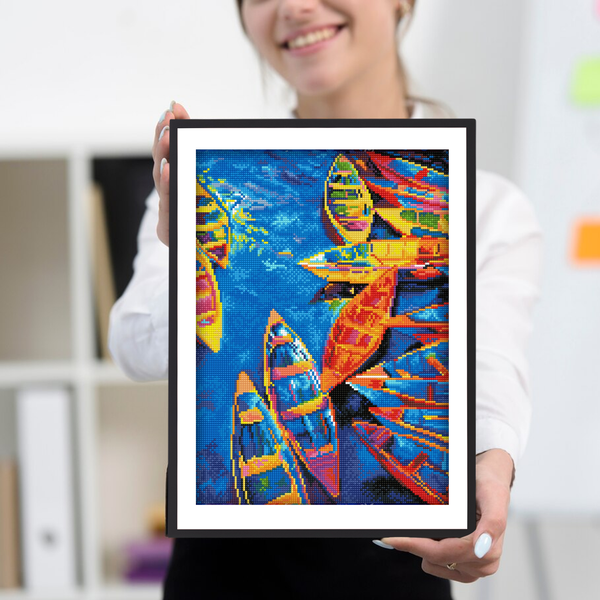 Dotz Diamond Dotz Blue Bay - 13.8" X 17.7"