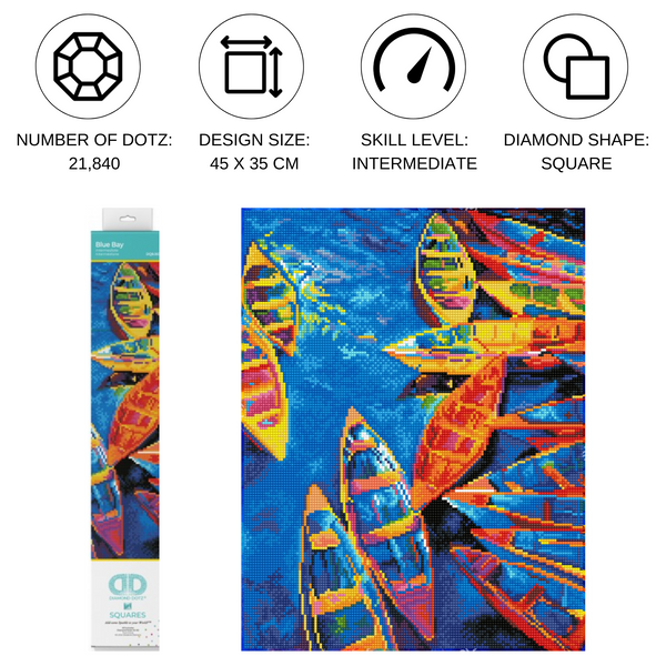 Dotz Diamond Dotz Blue Bay - 13.8" X 17.7"