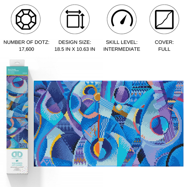Dotz Diamond Dotz Blue Moods - 18.5" X 10.6"