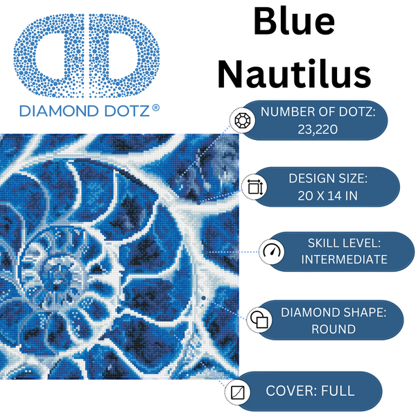 Dotz Diamond Dotz Blue Nautilus - 20.1" X 14.6"