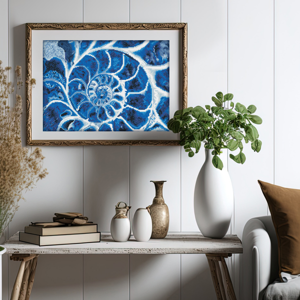 Dotz Diamond Dotz Blue Nautilus - 20.1" X 14.6"