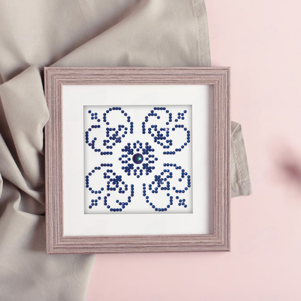 Dotz Diamond Dotz Blue On White - 4.0" X 4.0"