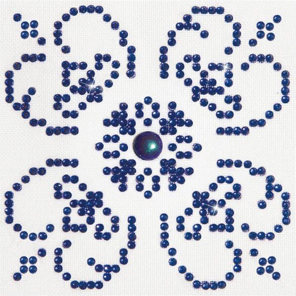 dotz Diamond Dotz Blue on White - 4.0" x 4.0"