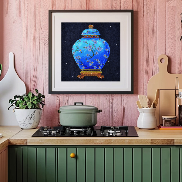 Dotz Diamond Dotz Blue Vase - 20.5" X 20.5"