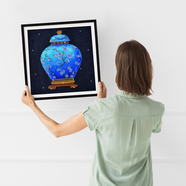 Dotz Diamond Dotz Blue Vase - 20.5" X 20.5"