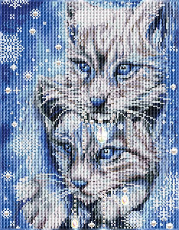 dotz Diamond Dotz Blue Winter Lynx - 13.8" x 17.7"