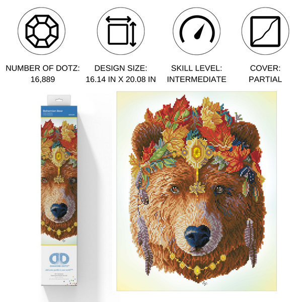 Dotz Diamond Dotz Bohemian Bear - 16.1" X 20.1"