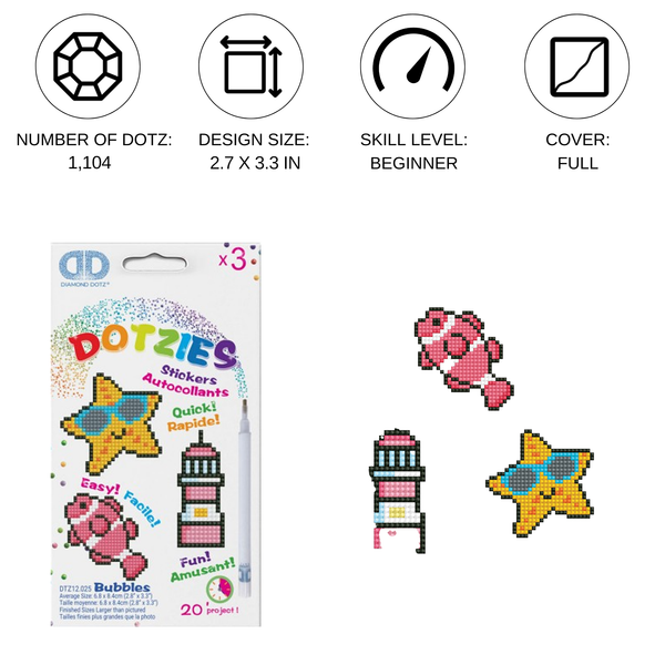 Dotz Diamond Dotz Bubbles - DOTZIES Stickers Kit