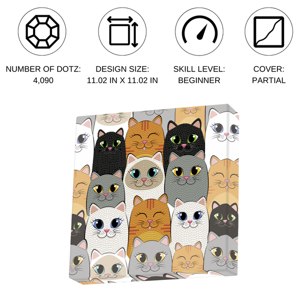 Dotz Diamond Dotz Cat Clan - 11.0" X 11.0"