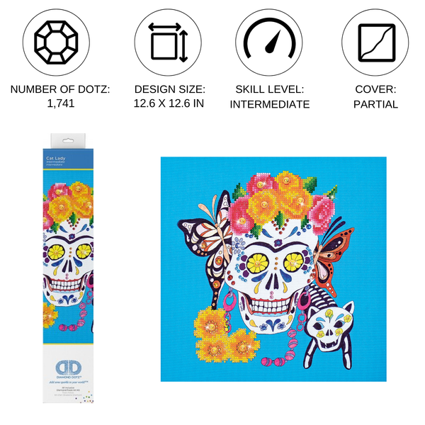 Dotz Diamond Dotz Cat Lady - 12.6" X 12.6"