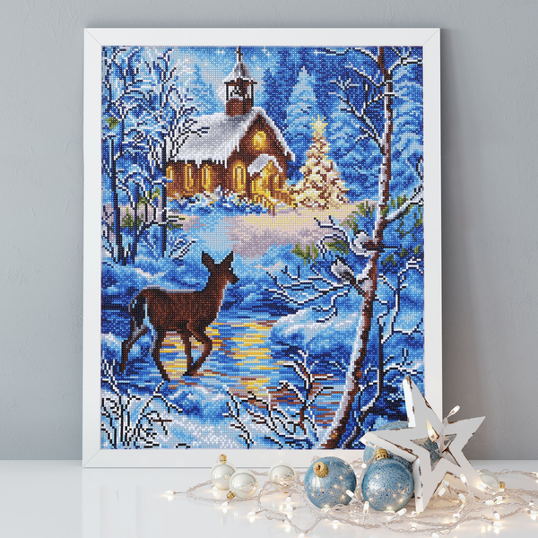 Dotz Diamond Dotz Chapel In The Snow - 16.1" X 20.1"