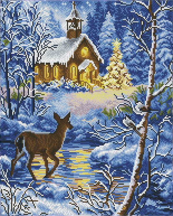 dotz Diamond Dotz Chapel in the Snow - 16.1" x 20.1"