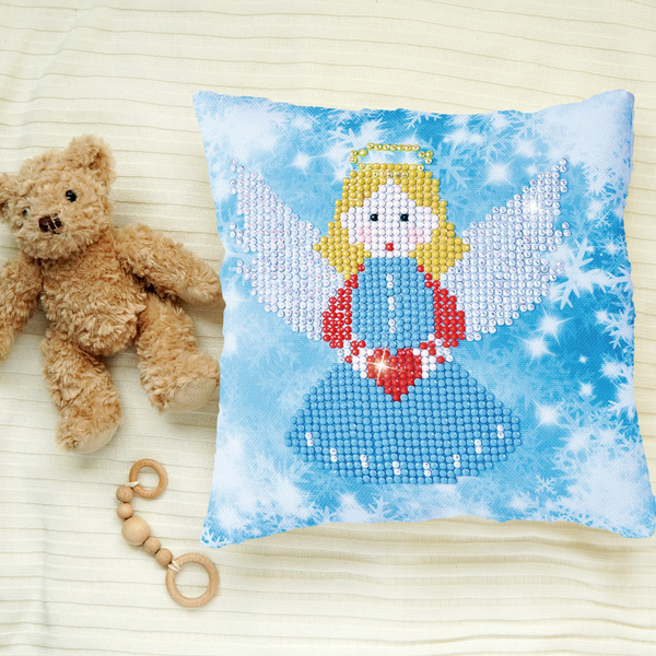 Dotz Diamond Dotz Christmas Angel Pillow - 7.1" X 7.1"