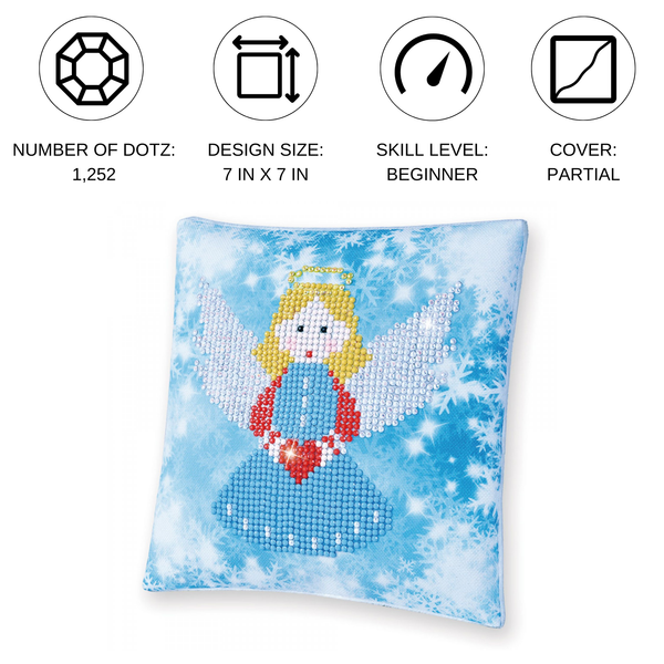 Dotz Diamond Dotz Christmas Angel Pillow - 7.1" X 7.1"