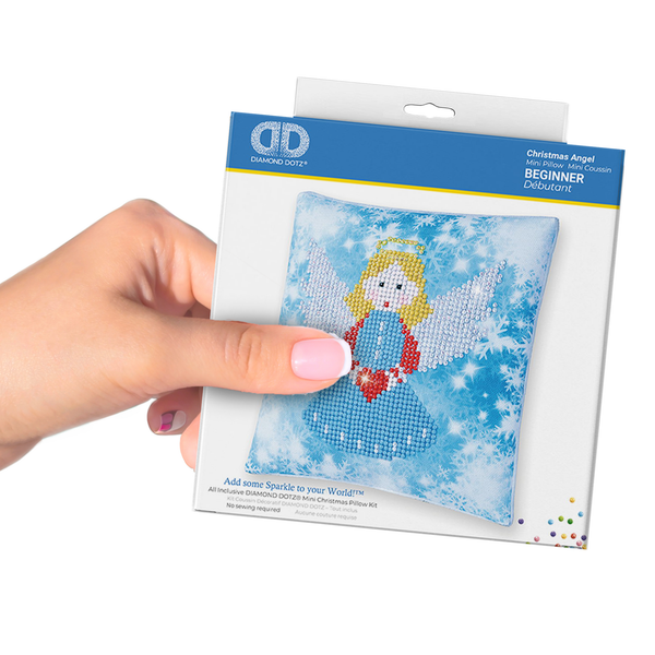 Dotz Diamond Dotz Christmas Angel Pillow - 7.1" X 7.1"