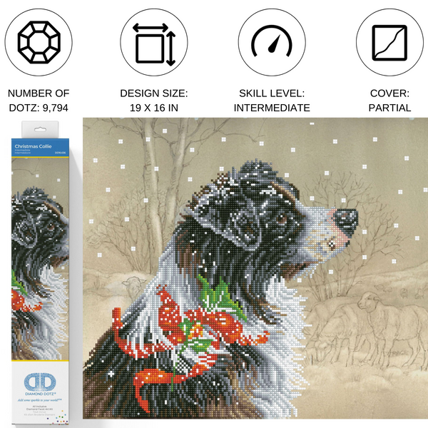 Dotz Diamond Dotz Christmas Collie - 19.7" X 15.8"